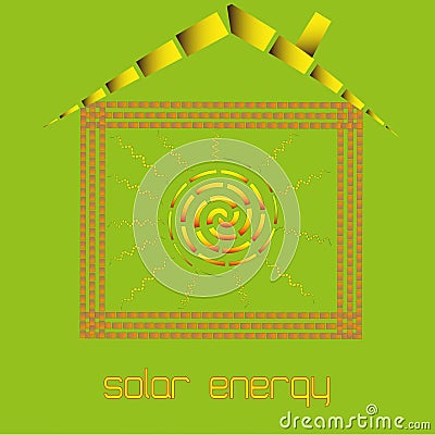 Solar energy in your home illustration Vector Illustration