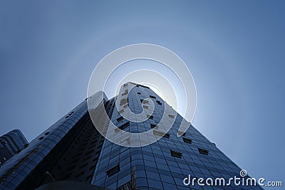 Solar halo with modern building Stock Photo