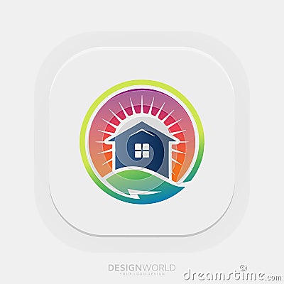 Solar and Home Improvements logo vector logo design idea Vector Illustration