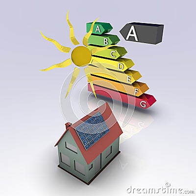 Solar house Stock Photo