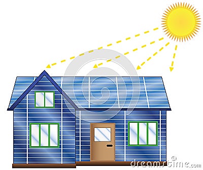 Solar house Vector Illustration