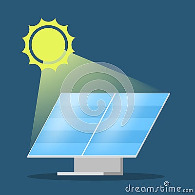 Solar panel alternative energy concept. Electricity power Vector Illustration