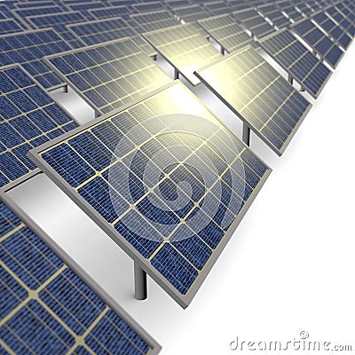 Solar Panel Farm Stock Photo