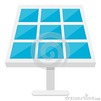 Solar Panel Flat Icon Isolated on White Vector Illustration