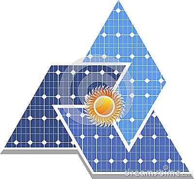 Solar panel logo Vector Illustration