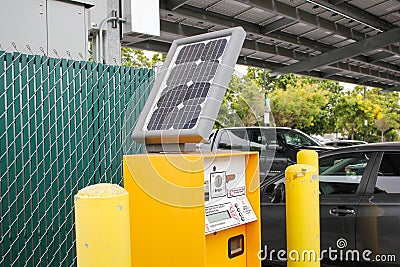 Solar panel parking Editorial Stock Photo