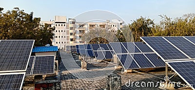 Solar Panels IIT Roorkee, India. Stock Photo