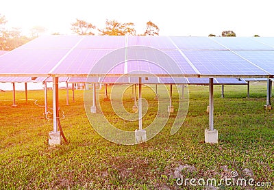 Solar panel produces renewable energy,friendly energy from the Stock Photo