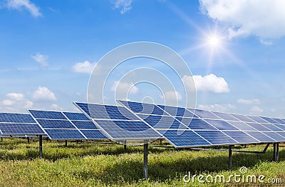 Solar panels alternative renewable energy from the sun Stock Photo