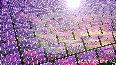Solar Panels - Renewable Energy Concept - 3D 4k Animation Stock Footage