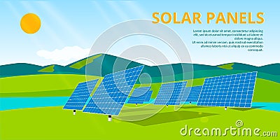 Solar panels Vector Illustration