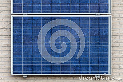 Solar panels on a vertical wall Stock Photo