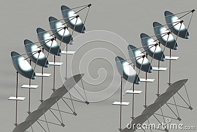 Solar parabolic reflectors Stock Photo