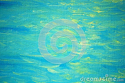 Solar patches of light on a sea wave, painting Cartoon Illustration