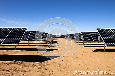 Solar power panel energy farm Stock Photo