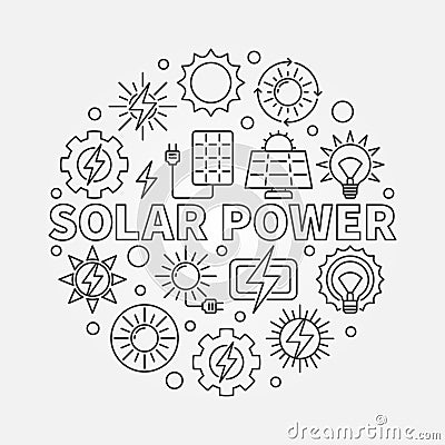 Solar power round illustration Vector Illustration