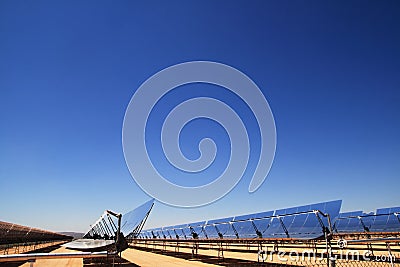 Solar power thermal mirrors Stock Photo