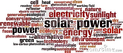 Solar power word cloud Vector Illustration