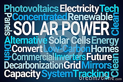 Solar Power Word Cloud Stock Photo