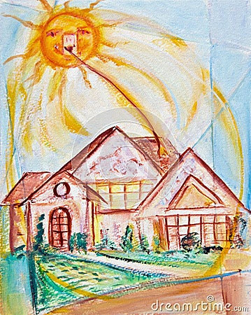 Solar powered home Stock Photo