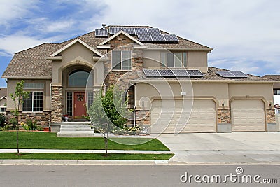 Solar Powered Home in Utah Stock Photo