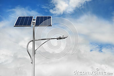 Solar powered street light Stock Photo