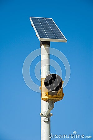 Solar powered streetlight Stock Photo