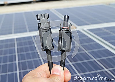 Solar PV Connectors Stock Photo