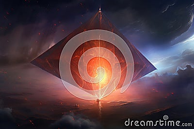 solar sail concept art with celestial background Stock Photo