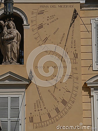 Solar sundial in Governor Palace in Parma Stock Photo