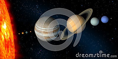 Solar system Cartoon Illustration