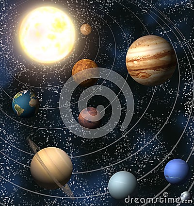 Solar System Cartoon Illustration