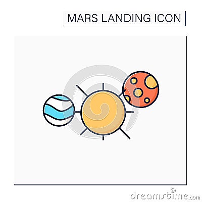 Solar system color icon Vector Illustration