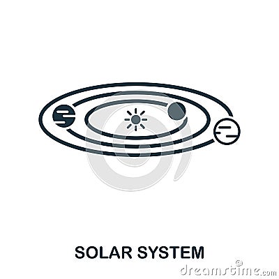 Solar System icon. Flat style icon design. UI. Illustration of solar system icon. Pictogram isolated on white. Ready to Vector Illustration