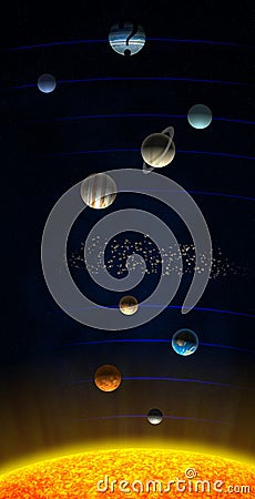 Solar system with Planet X Stock Photo