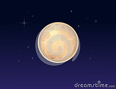 Solar system space object planet Mercury vector illustration on deep sky background Vector Illustration