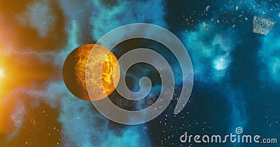 The solar system Venus planet concept over galactic background Venus and Milky Way solar system planets astronomy concept Stock Photo