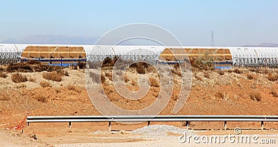 Solar thermal power station near Guadix, Spain Stock Photo