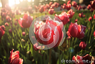 Solar tulips. Stock Photo