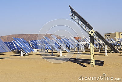 Solar Two panels at South California Edison Plant in Barstow, CA Stock Photo