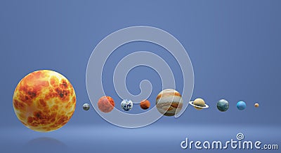 Solar universe 3d rendering for science or education content Stock Photo