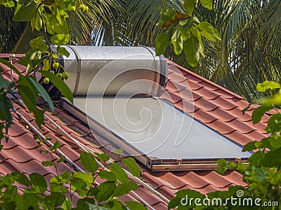 Solar water heater Stock Photo