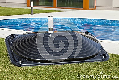 Solar water heating Stock Photo