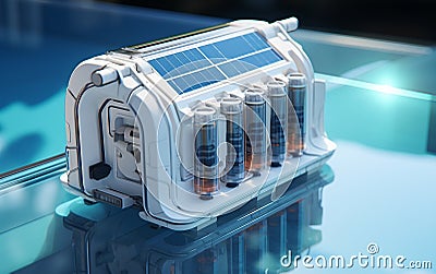 Solar Water Purifiers White Backdrop -Generative Ai Stock Photo