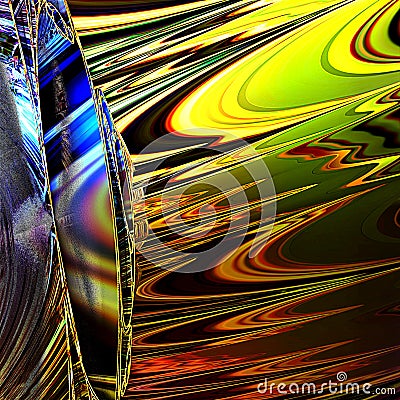 Solar wind from abstract Mandelbrot fractals, 3d fractal graphic, part of a huge fractal, calculated with Mandelbulb 3D program, Stock Photo