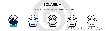 Solarium icon in filled, thin line, outline and stroke style. Vector illustration of two colored and black solarium vector icons Vector Illustration