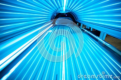 Solarium tanning bed Stock Photo