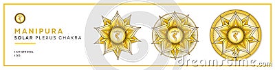 3 Solarplexus chakra symbols on transparent background Stock Photo