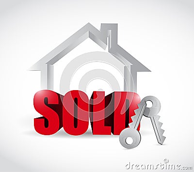 Sold home concept illustration design Cartoon Illustration