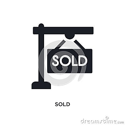 sold isolated icon. simple element illustration from real estate concept icons. sold editable logo sign symbol design on white Vector Illustration